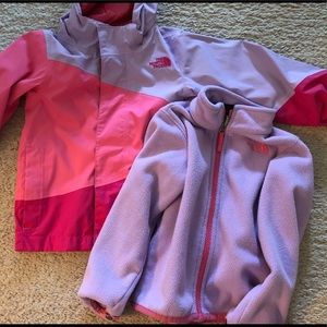 Girls Northface coat with fleece jacket